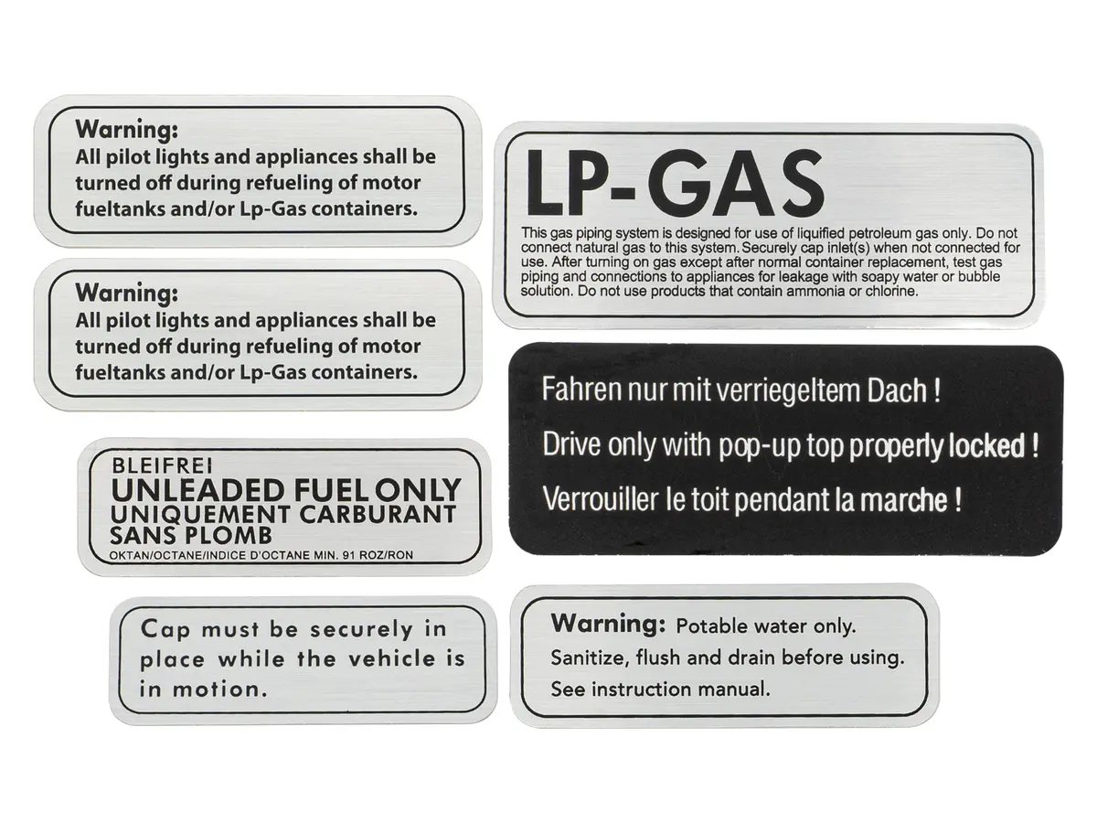 Camper Label Decal Set 1