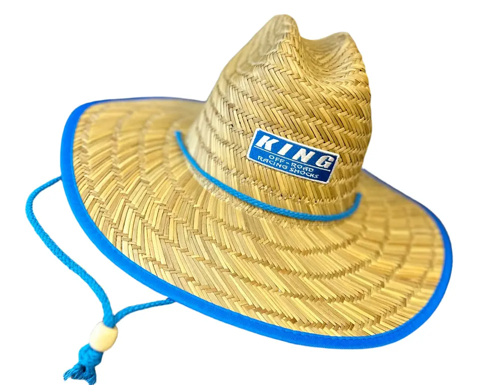 King Shocks Straw Hat W/Blue Patch Logo- Pt# App-Sh001 1