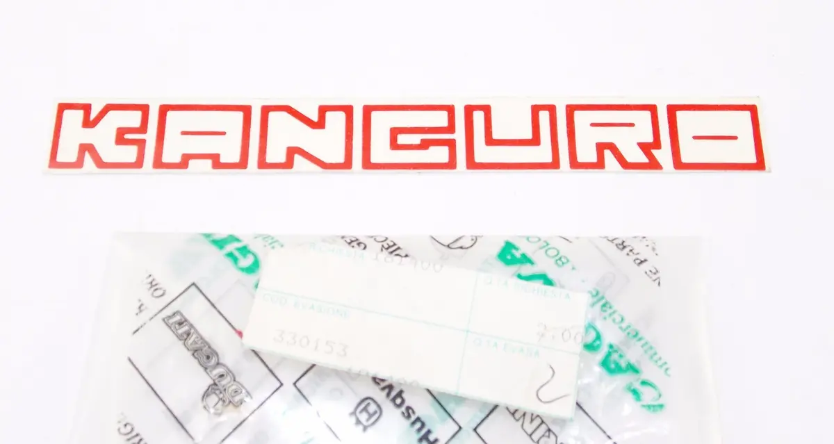Nos Oem Cagiva Morini 1987 350 Kanguro Sticker Red "Kanguro" 330153 1