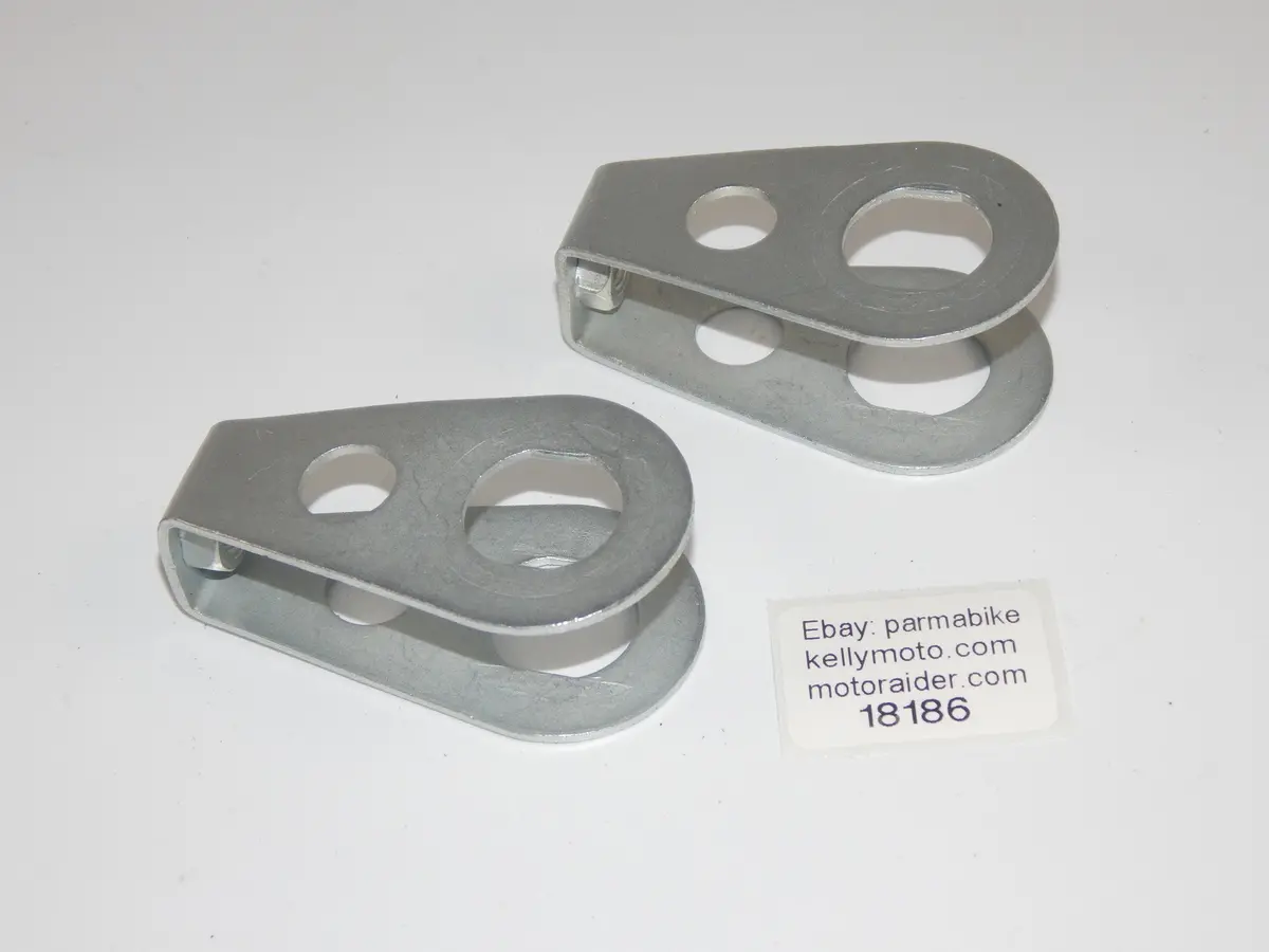 1 Pair 1970'S Puch Gs Mc 125 175 Rear Wheel Axle Chain Adjuster Cross Enduro 1