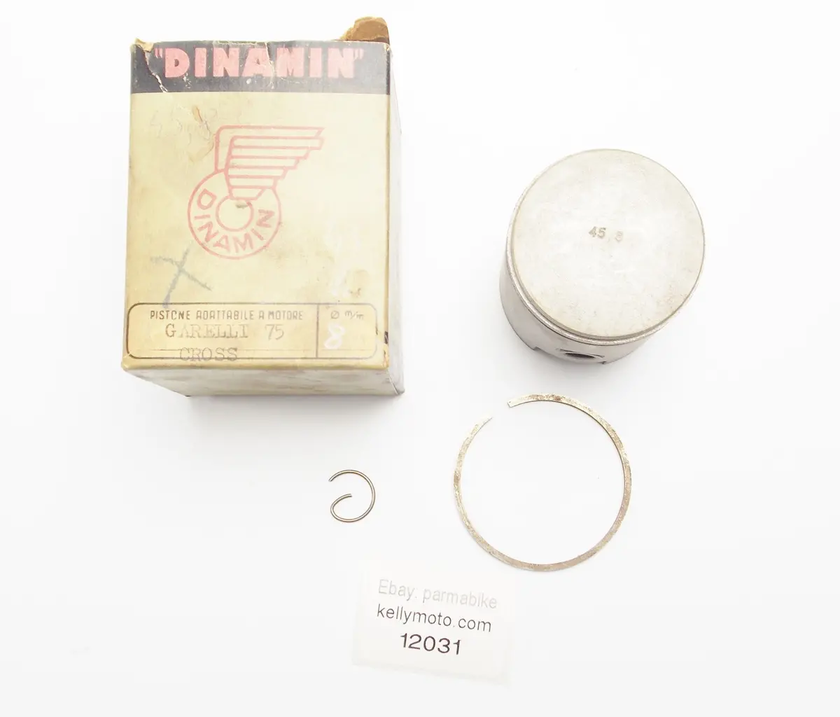 Nos Dinamin Piston+Pin+Clip Diameter 45.8 Mm Garelli 75 Cc Cross Vintage Moped 1