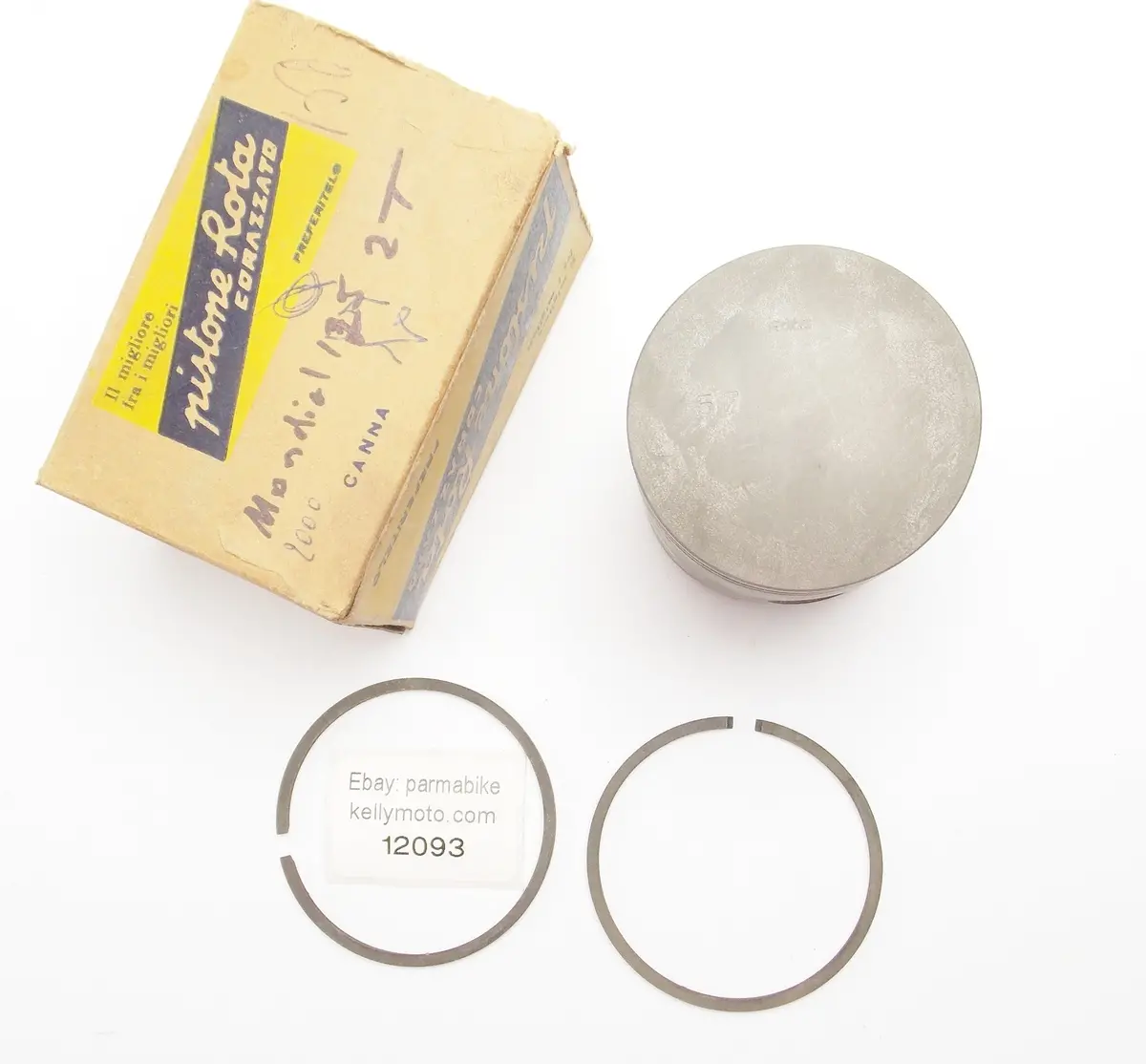 Nos Rota Piston + Rings + Pin Diameter 57.8 Mondial 125 Cc 2-Stroke Motor Engine 1