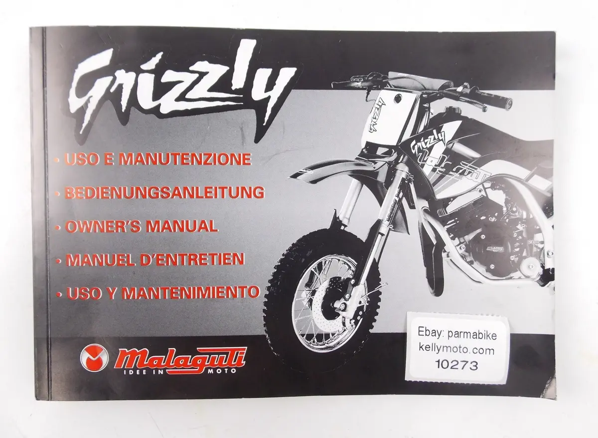 Grizzly Malaguti Owner's Manual User Book Italian German English French Spanish 1