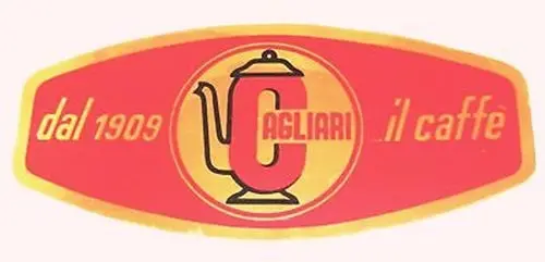 Cagliari Caffe Dal 1909 Coffee Sticker Decal Mark Gold Red Moka Italy 4.5"X9.5" 1