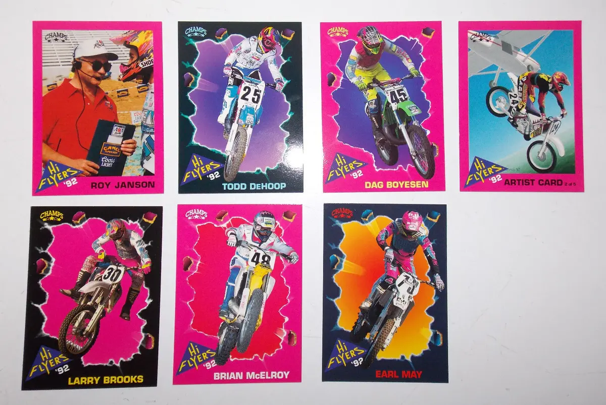 1992 Motocross Cards Janson Dehoop Boyesen Brroks Mcelroy May Yamaha Suzuki Mx 1