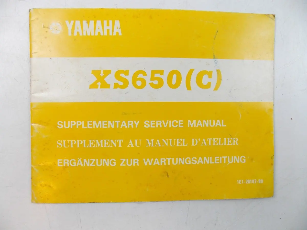 New Yamaha 1975 Supplementary Service Manual Book  Xs650c  1E1-28197-80 1