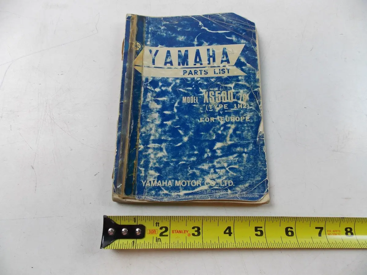 Used Yamaha 1976 Parts List Manual Book Xs500 1