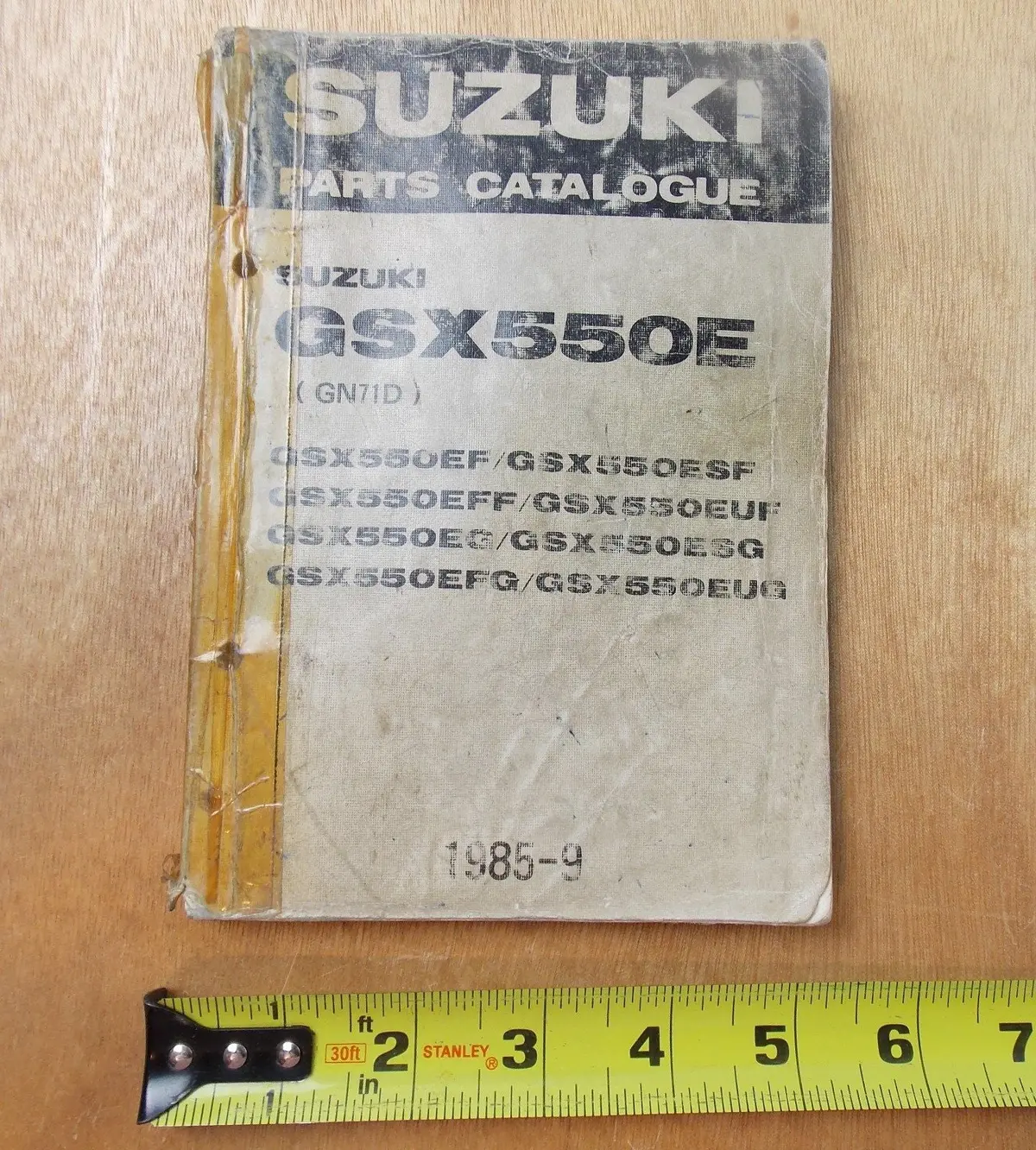 Used Suzuki 1985-9  Parts Catalogue  Gsx550e/Ef/Esf/Eff/Euf/Eg 9900B-30042-011 1