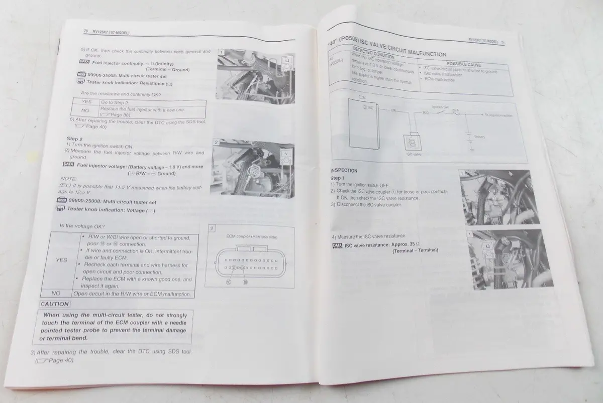 Nos Suzuki Sept. 2006 Supplementary Service Manual Rv125 99501-31150-01E 2