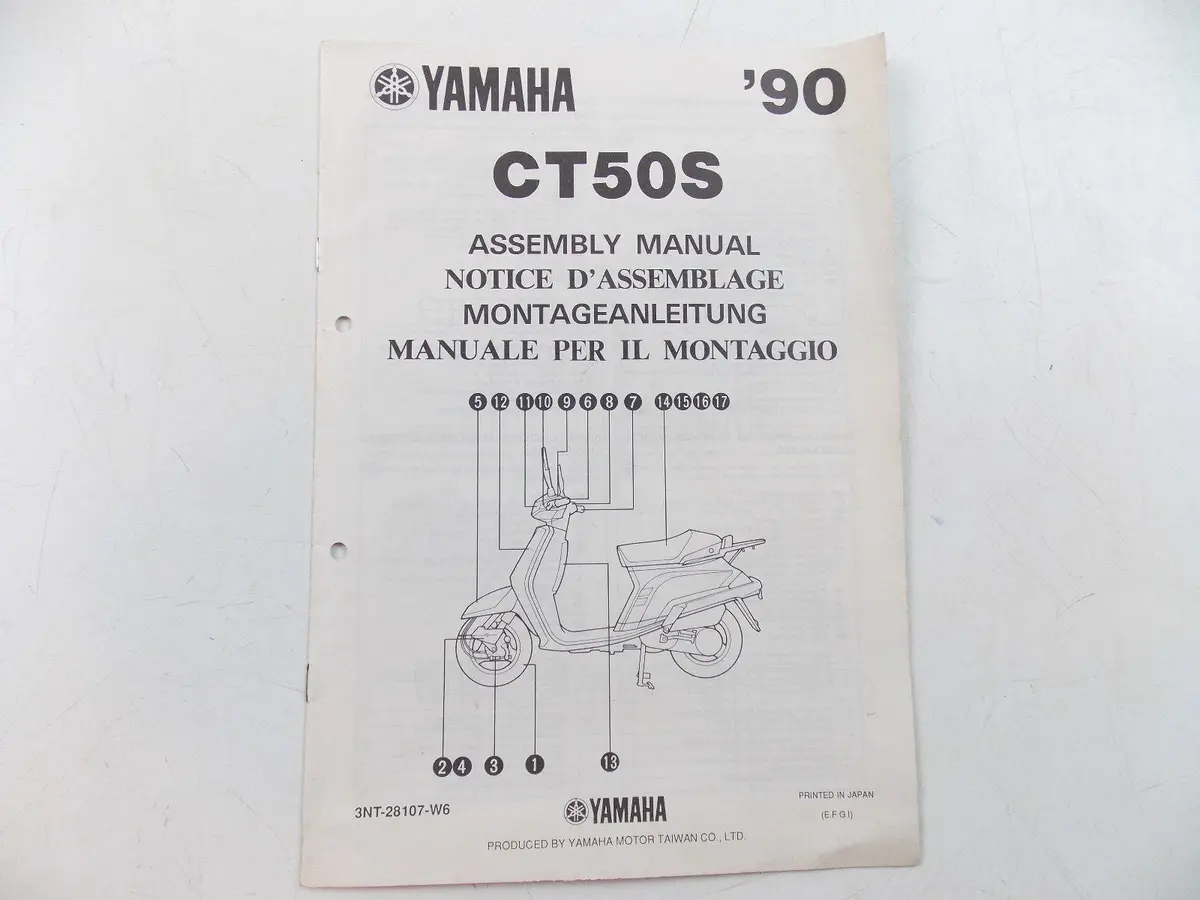 Nos Yamaha 1990 Assembly Manual Ct50s 1