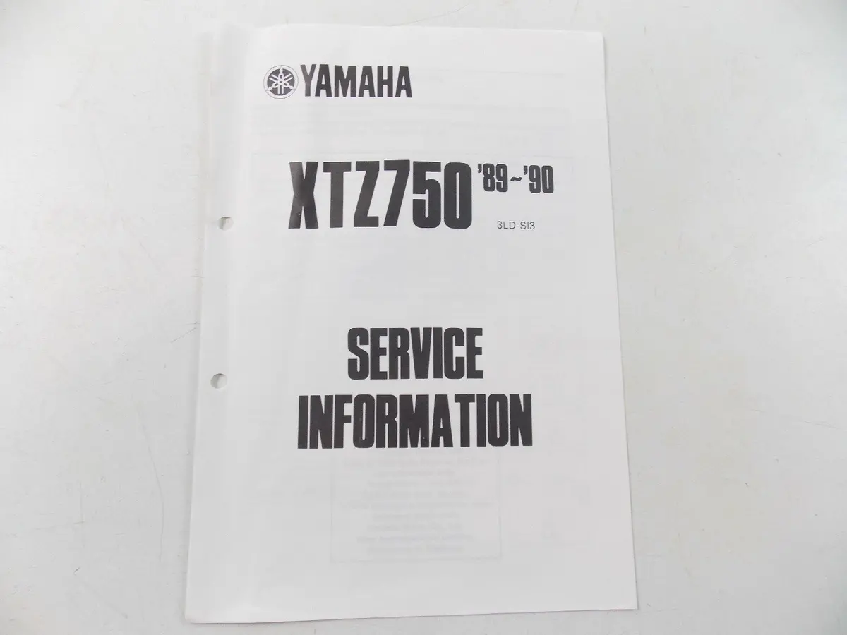 Nos Yamaha  1989 1990  Service Information Manual Xtz750 1
