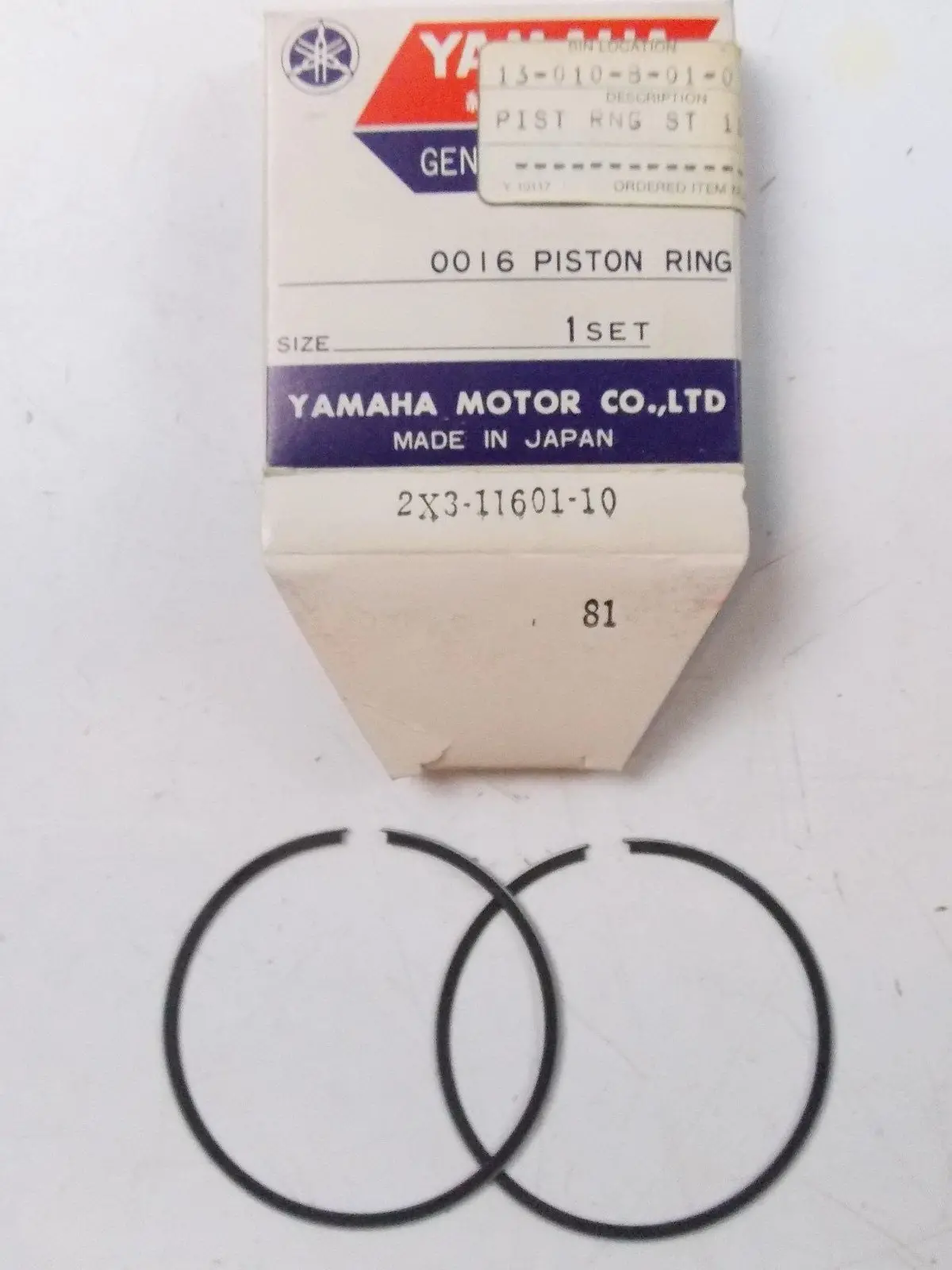 Nos Yamaha  1979 1980 Piston Ring Set 1St O/S 0.25 Yz125  2X3-11601-10 1