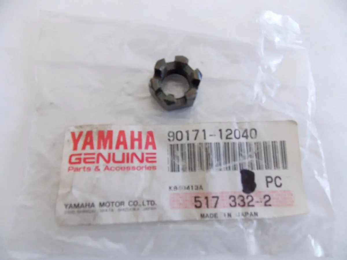 Nos Yamaha 1975-1995 Castle Nut (3) Gpx338 Ex340 Ec540 Br250 Et340  90171-12040 1