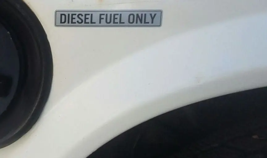 "Diesel Fuel Only" Sticker Decal Silver Volkswagen Vanagon Golf Mercedes Audi 2