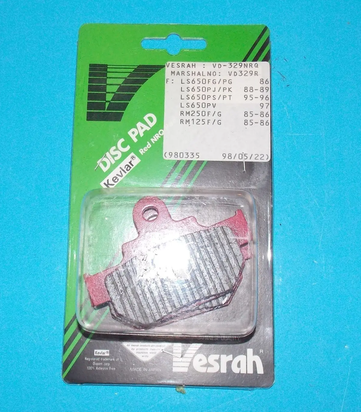 Nos Vesrah Vd 324 Brake Pads Fits Suzuki 1980-1985 1990-1998 Gs1100/1000/750/650 1