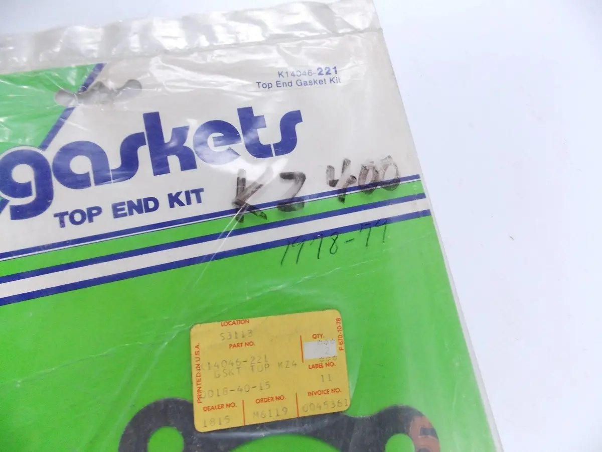 Nos Oem 1978 Kawasaki Top End Gasket Kit Kz400 K14046-221 2