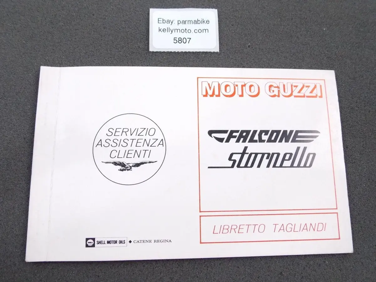 Nos 1970'S Moto Guzzi Stornello Falcone Maintenance Record Booklet Italian 1