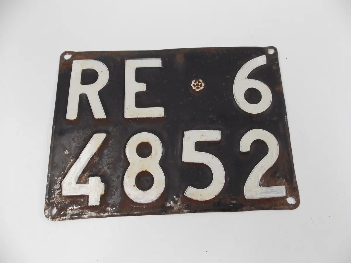 1950'S Vintage Italian Steel Rr License Plate Front Rear Ferrari Porsche Lancia 1
