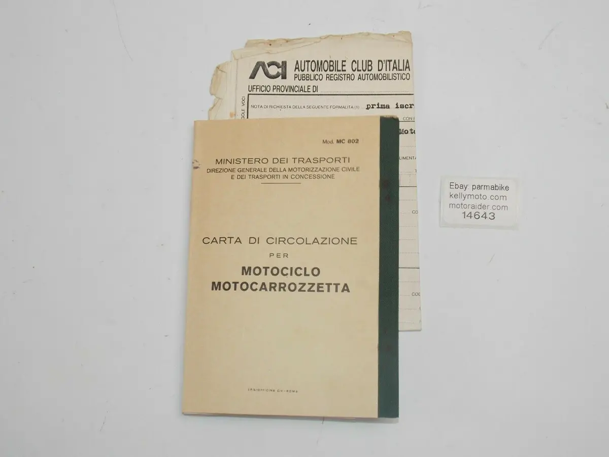 1982 Cagiva Sxt 125 Owner Certificate Book Original Motorcycle Italian Document 1