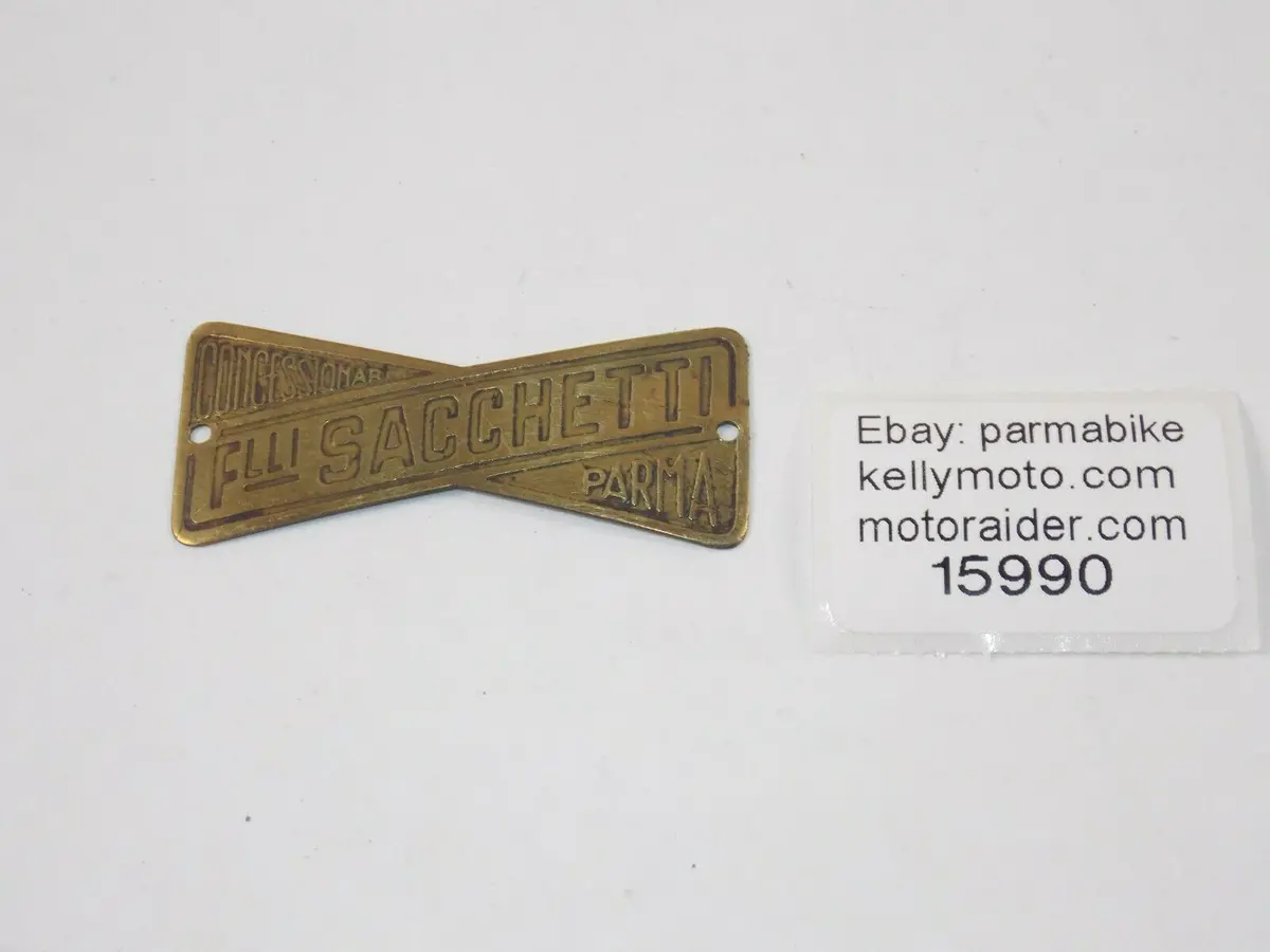 1940'S Parma Italy Motorcycle Dealer Metal Plaque Plate Vintage 25X56mm Guzzi 1