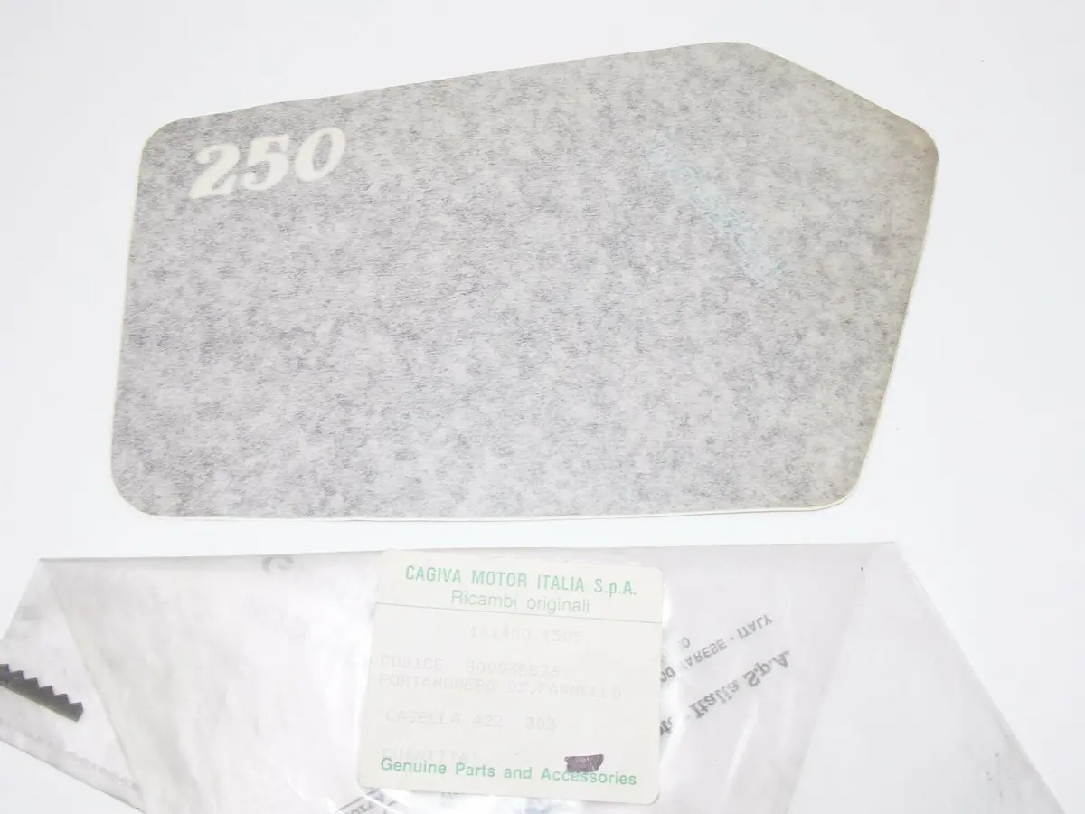 Nos Oem Cagiva Ala Blu 250 Rh Plate Cover Number Place Sticker "250" 800038826 1