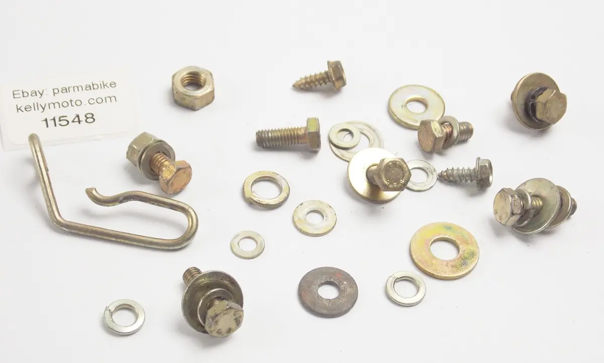 1986 Cagiva 125 Elefantre Cable Holder + Miscellaneous Bolts Nuts Washers 1