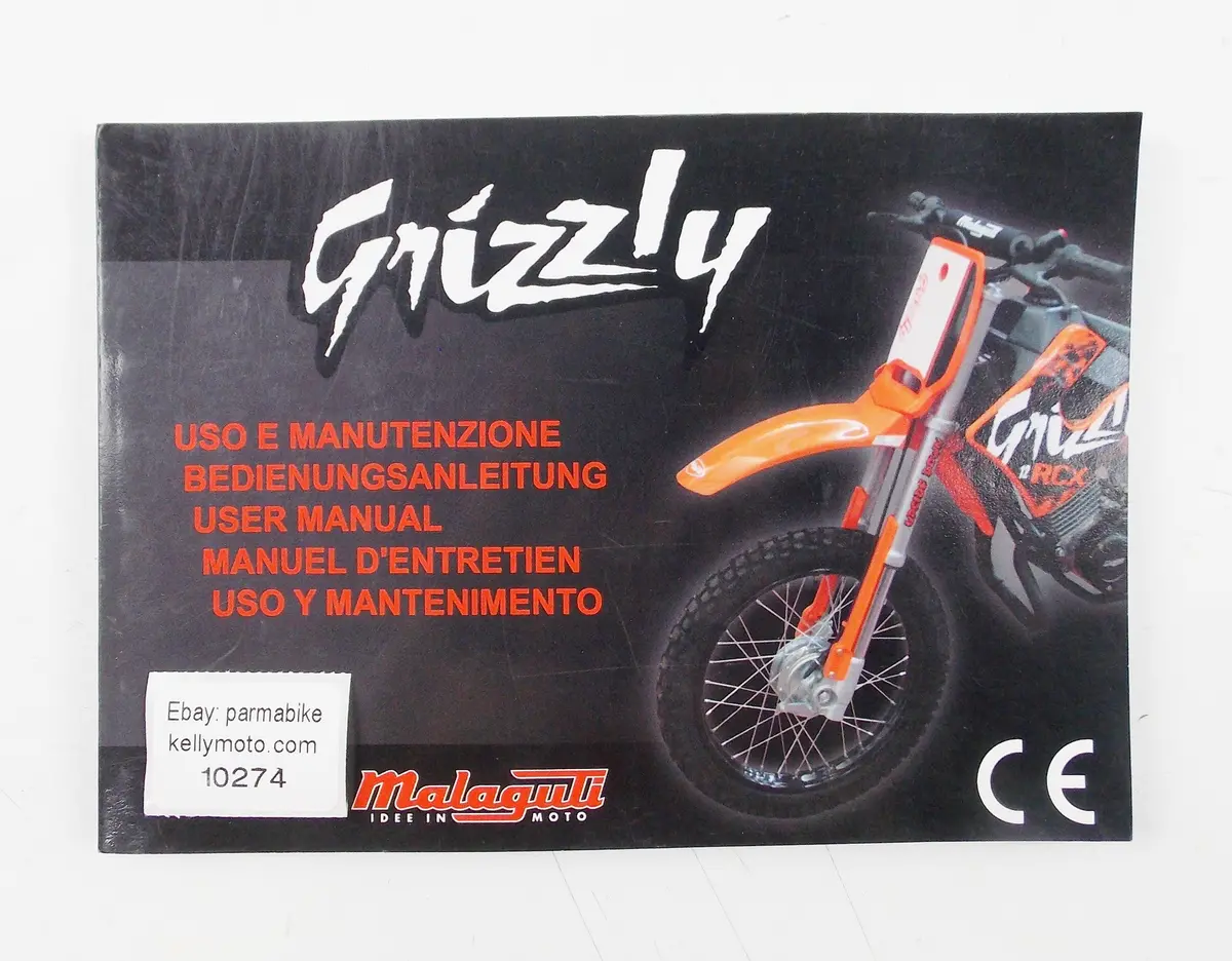 Grizzly Malaguti User Manual Owner Book Italian German English French Spanish 1