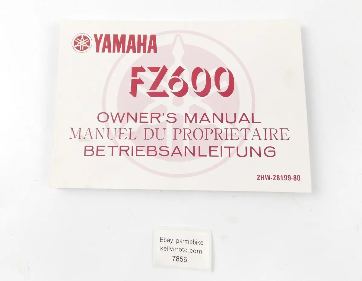 1986 Yamaha Owner User Manual Book Fz600 English French German 2Hw-28199-80 1