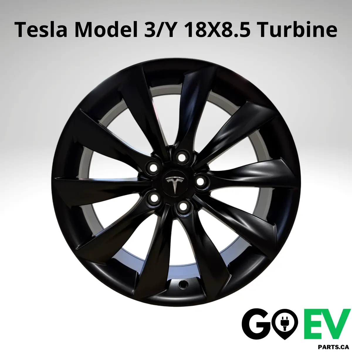 Tesla Turbine – 18X8.5 Matte Black | Compatible Tesla Model 3/Y 1