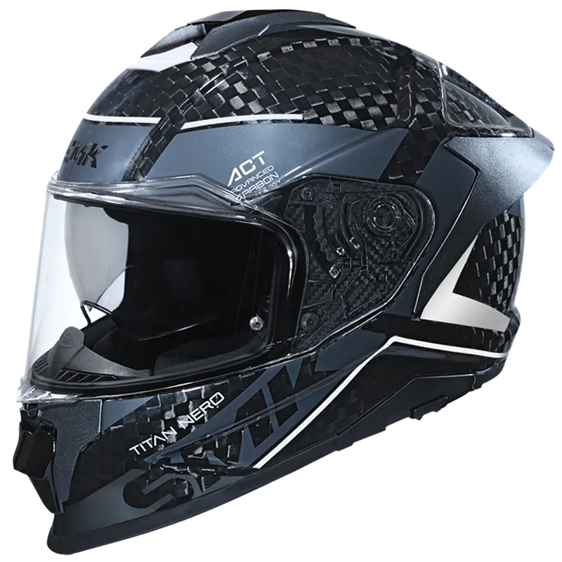 Smk Titan Carbon Nero Gl261 Full-Face Carbon Helmet | Motovile Kuwait 1