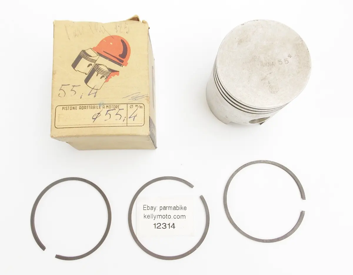 Dinamin Piston + Rings 55.4 Mm Parilla 125 Cc Motor Engine Italy 1