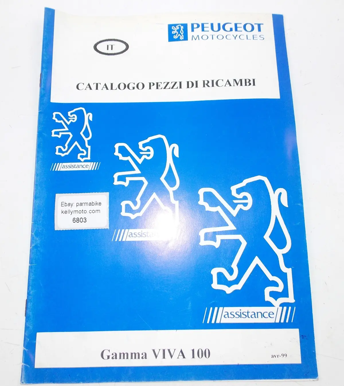 04/1999 Peugeot Scooter Viva 100 Parts Catalog Manual Book Italian 1