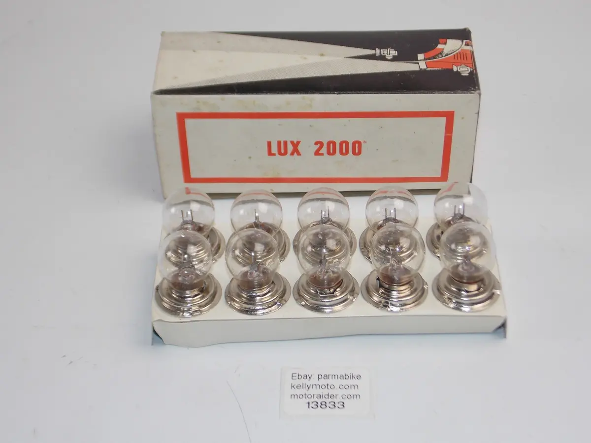 Motorcycle  Headlight Bulb Lux 2000 6V 15W P26s Base Box Of 10 Guzzi Cagiva Puch 1