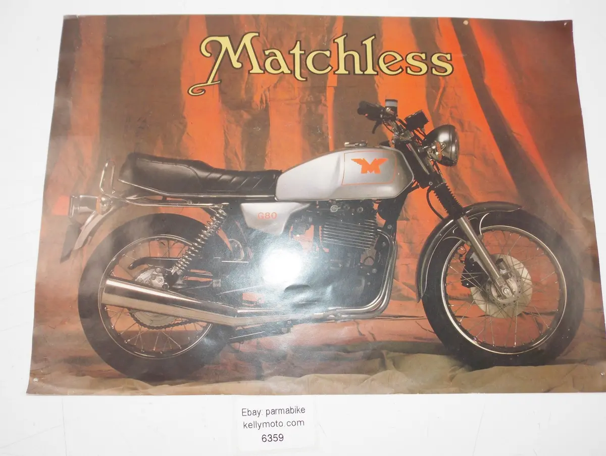 1980'S Matchless G80 Dealer Pamphlet Brochure Advertisement Technical Specs 1