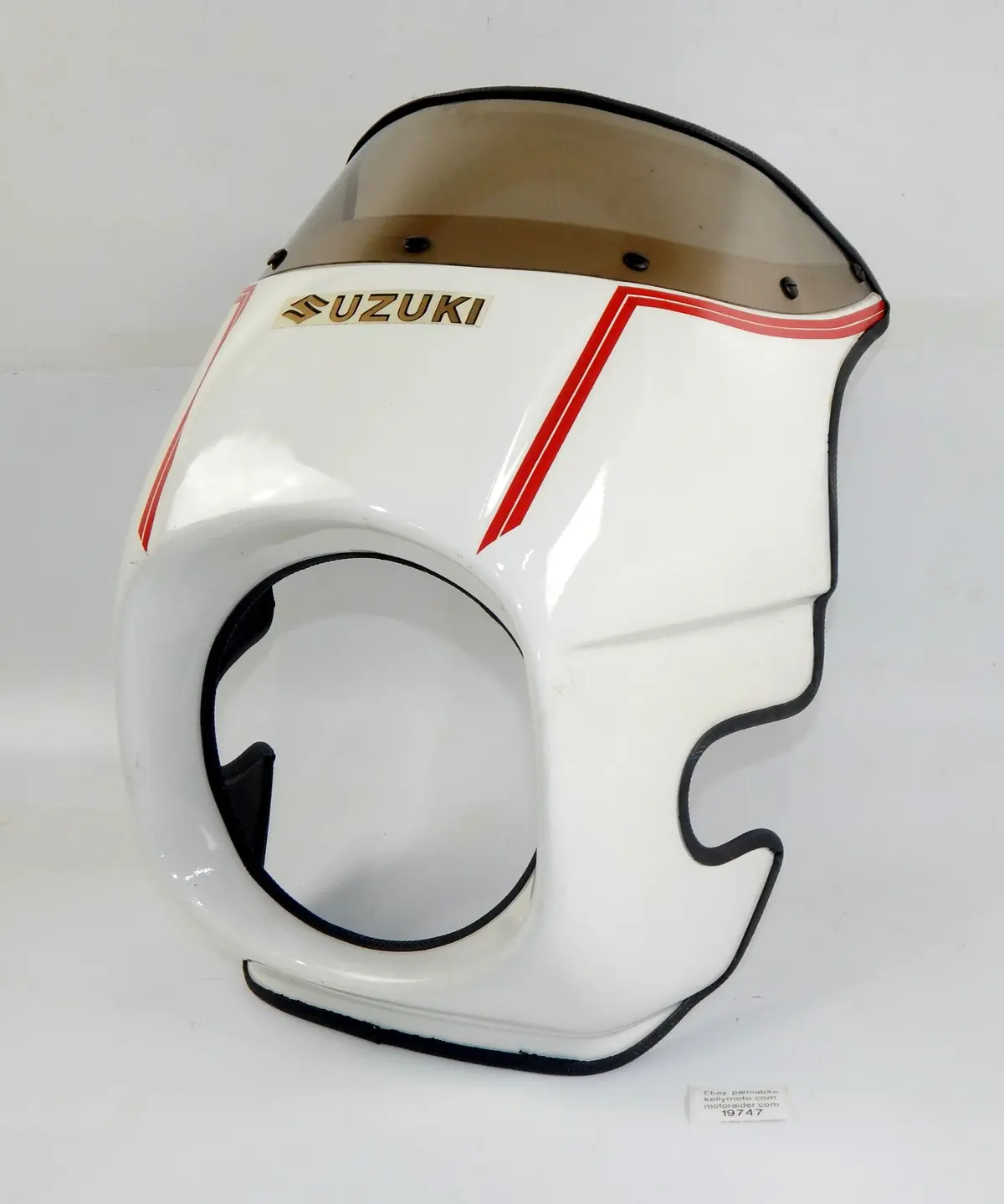1990'S White Front Fairing Brown Windshield Screen Suzuki Gs Gt Rg Vintage W=13" 1