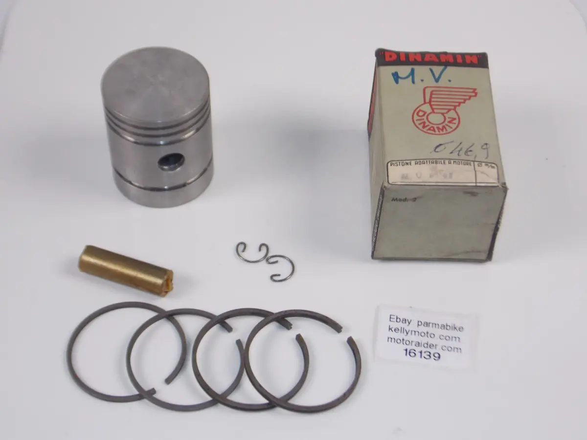 Nos Dinamin Motorcycles Piston 46.9 Mm+Rings+Pin+12Mm +Circlips Mv 83 4T Cpl Set 1