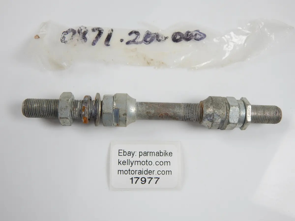 1975 Sachs M4-511 M5-634 Front Wheel Axle+Cones+Washer+Nut 0871-200-000 Moped 1