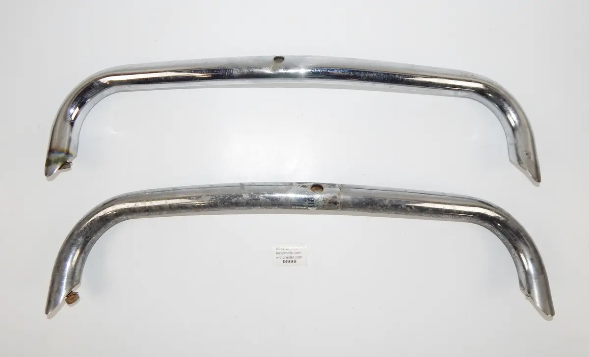 1Pr 1960'S Vw Beetle Rear Bumper Over Ride Tubes Chromed Vintage Cabrio Coupe 1