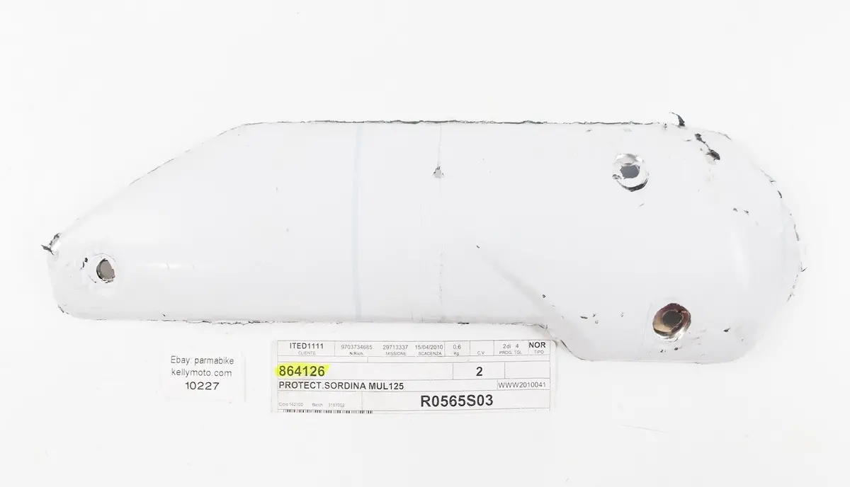 Oem 2009 Derbi Exhaust Pipe Muffler Protector Sordina Mul 125/Terra 125 864126 1