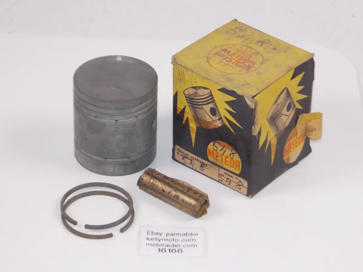 Nos Metero 096 Piston 54.8Mm Mv 125 Sport + Rings + 15Mm Pin Vintage Italy 16166 1