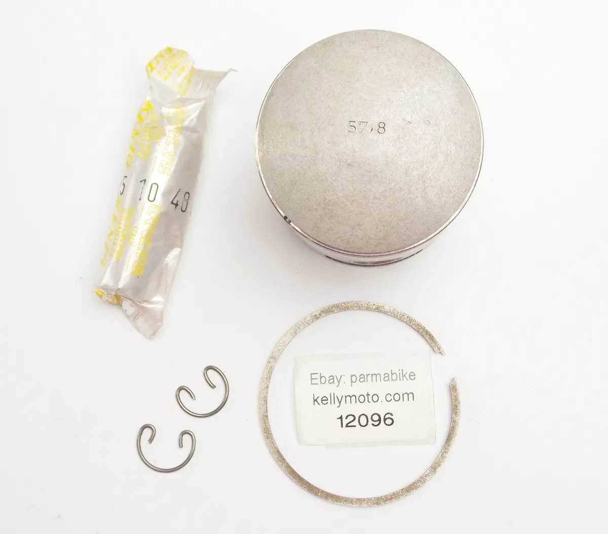 Nos Asso Werke Piston  + Ring + Pin + Clips Diameter 57.8 Mm Hight 72 Mm 1