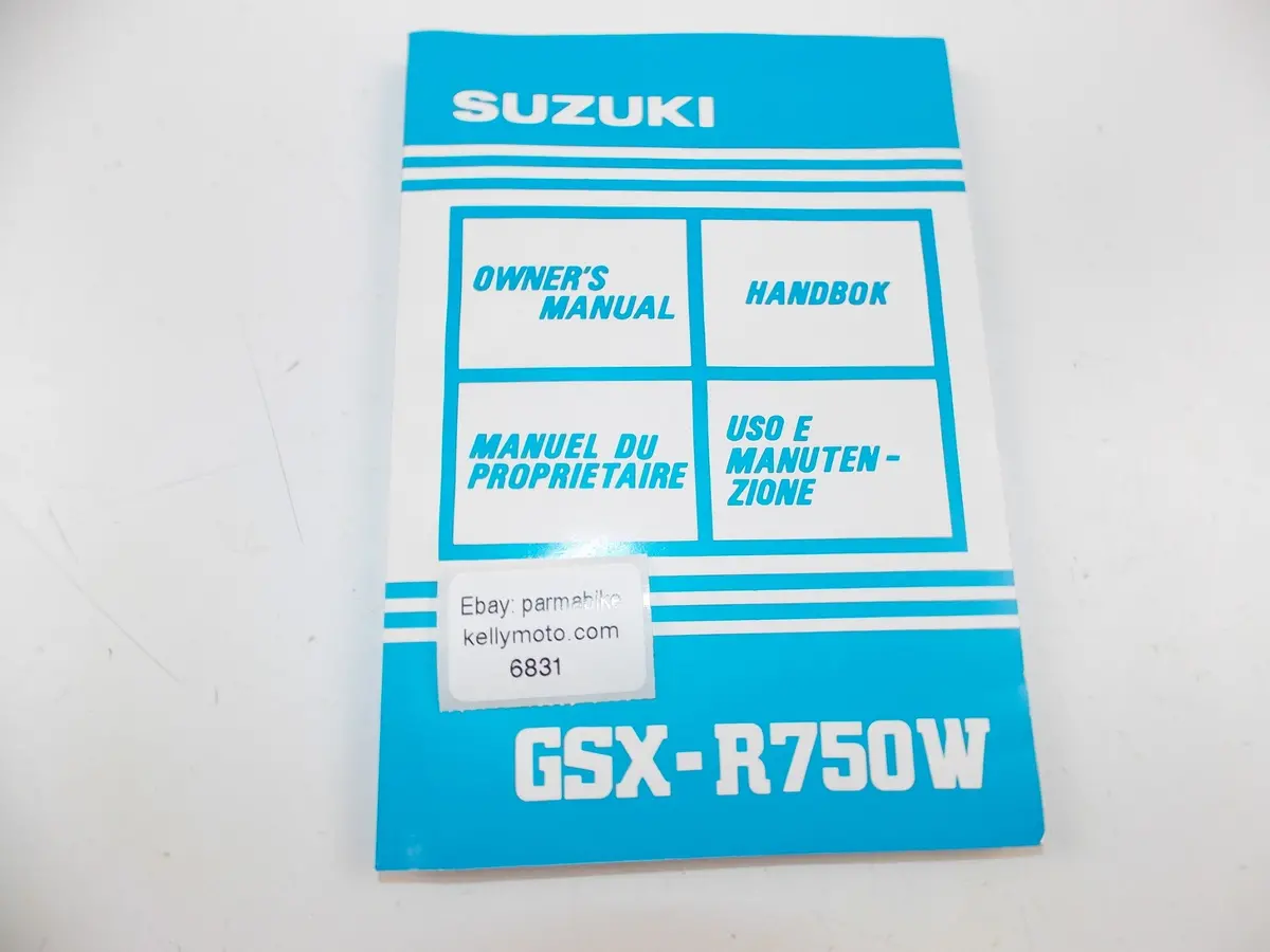 10/1991 Suzuki Owner's Manual Catalog Gsx-R7750w English French German Italian 1