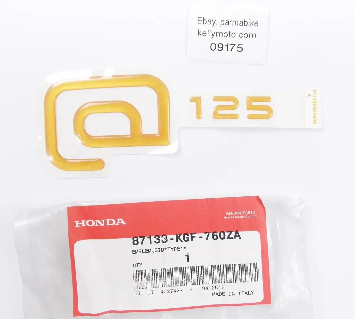Nos Oem 2000 Honda Nes125 Type 1 Side Cover Emblem Decal Logo 87133-Kgf-760Za 1