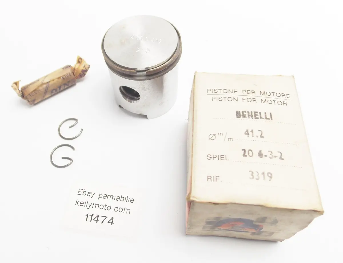Nos Asso Werke 3319 Piston+Rings+Pin+Circlip Set Cpl D. 41.2 Mm Benelli 20-6-3-2 1