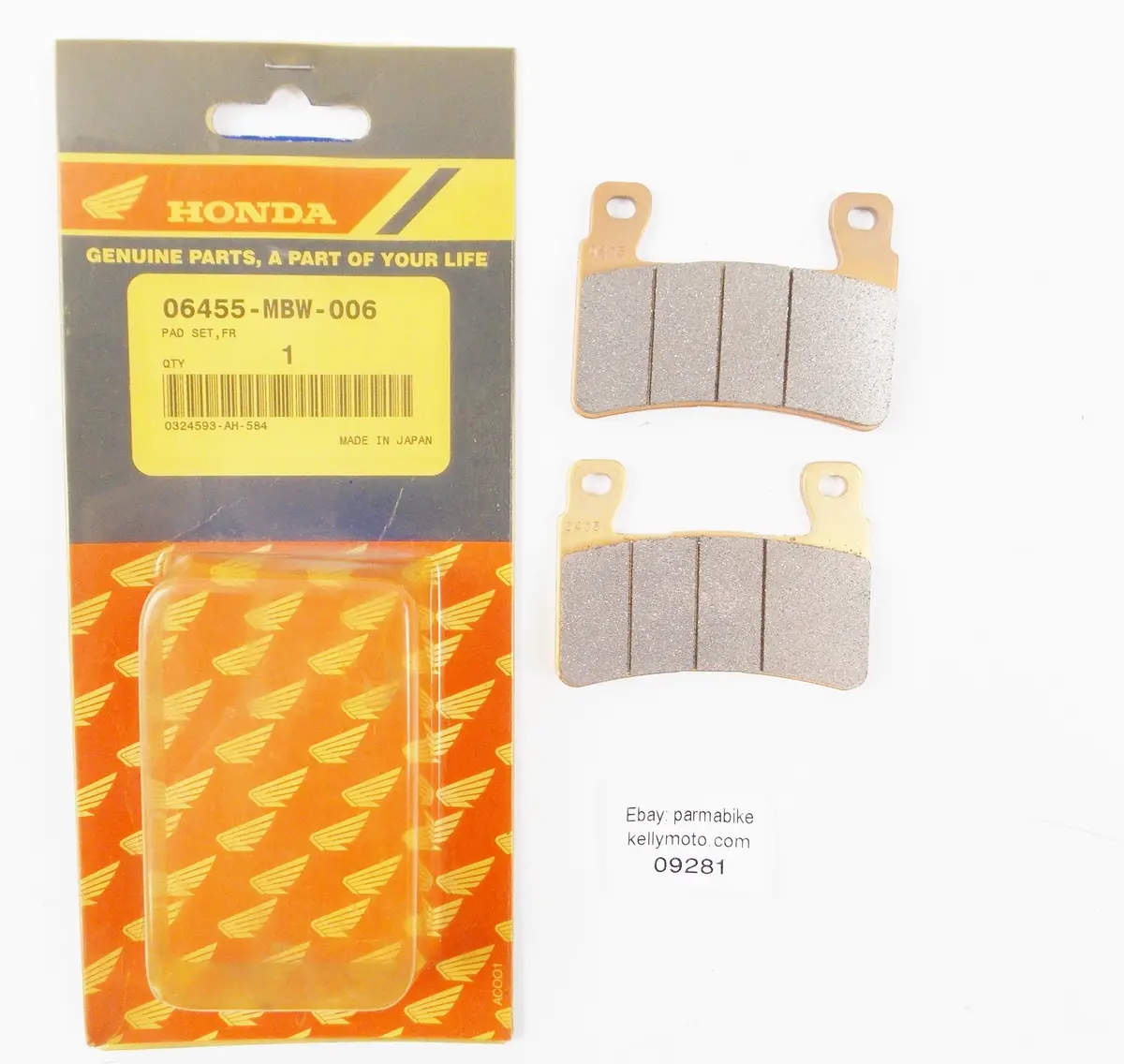 Nos Oem 1998-2001 Honda Cbr600 Front Brake Pads Set 06455-Mbw-006 1