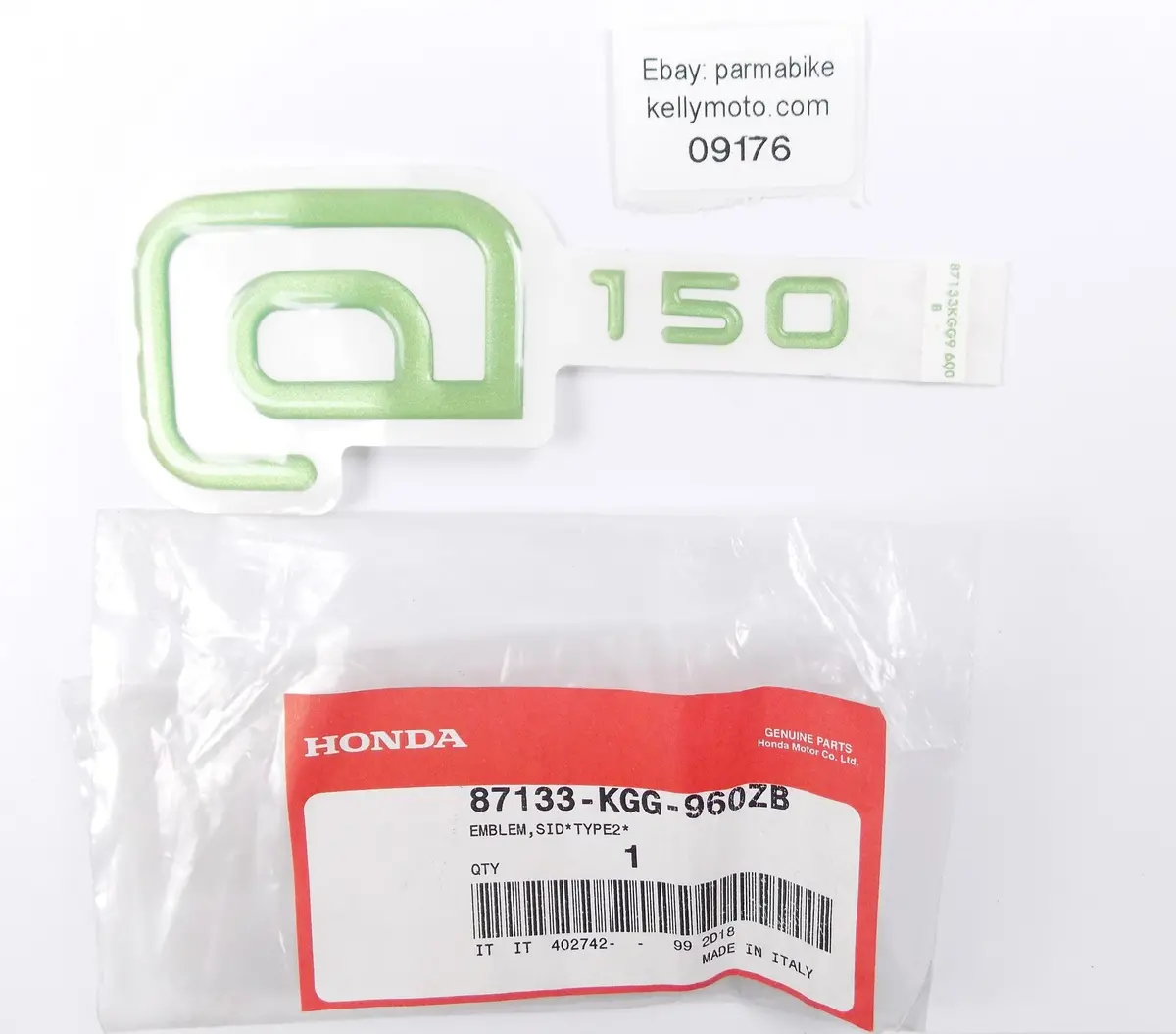 Nos Oem 2000 Honda Nes125 Type 2 Side Cover Emblem Decal Logo  87133-Kgg-960Zb 1