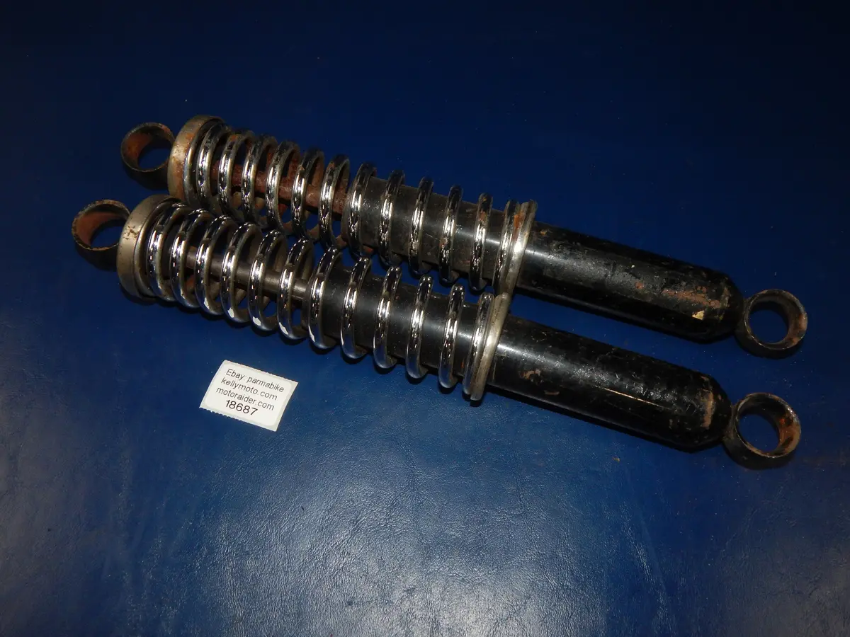 1Pr Vintage Motorcycle Rear Shocks Suspension L=13.5" Gilera Morini Sachs Honda 1
