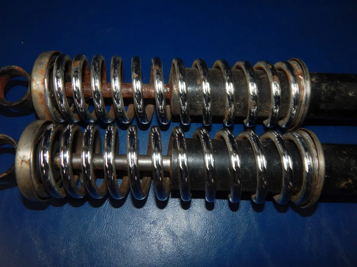1Pr Vintage Motorcycle Rear Shocks Suspension L=13.5" Gilera Morini Sachs Honda 2