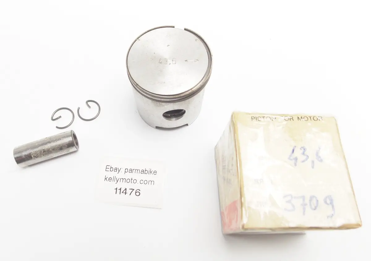 Nos Asso Werke 3709 Piston+Rings+Pin+Clips Set Cpl. D. 43.6 Mm Benelli Mini Bike 1
