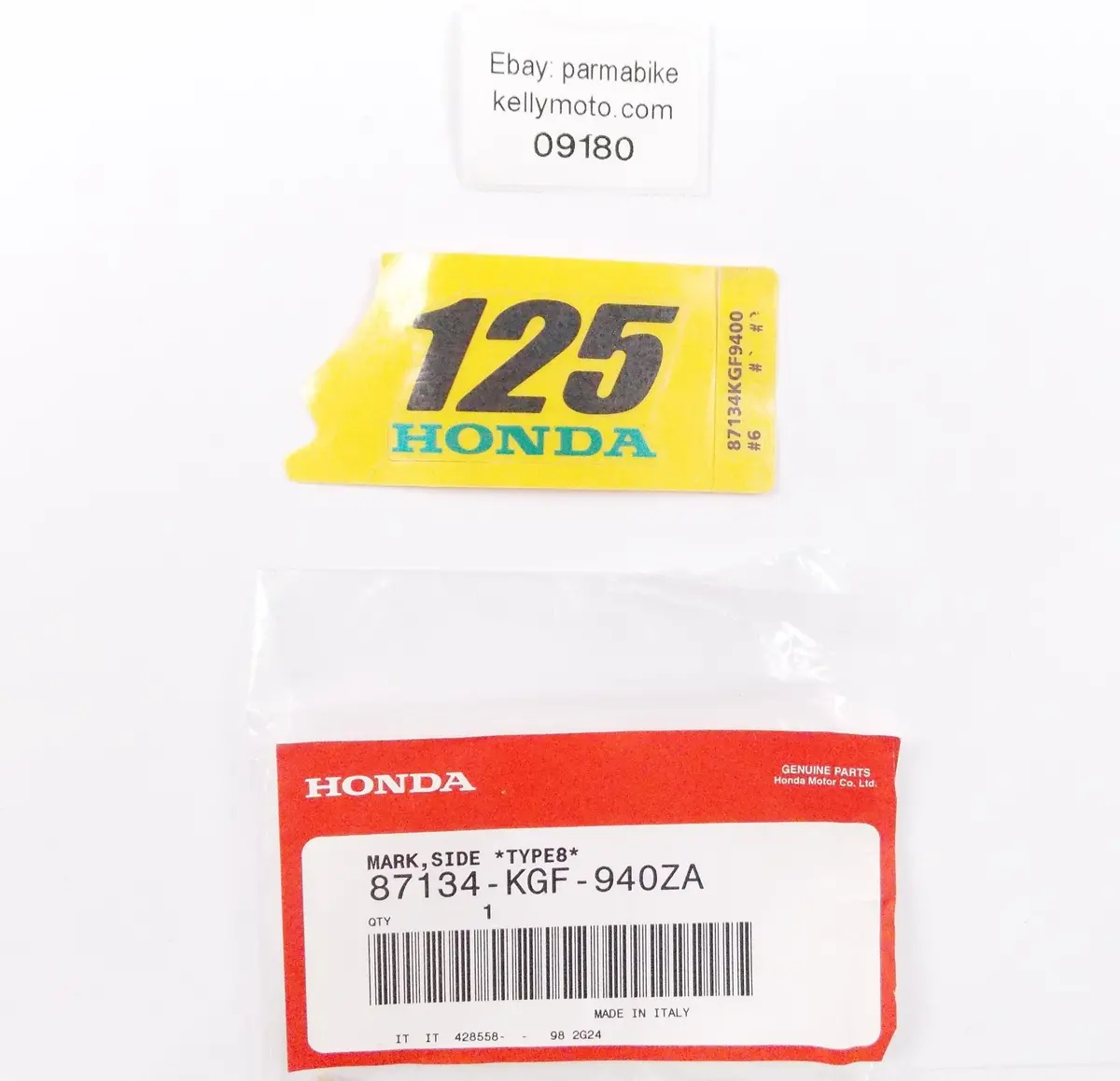 Nos Oem 2002 Honda Nes125 Side Cover Type 8 Emblem Decal Logo  87134-Kgf-940Za 1